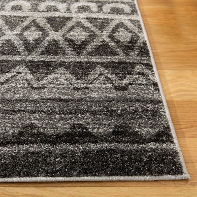 Ivory Charcoal 6' Square Easy-Care Hand-Knotted Area Rug