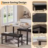 Dining Table Set for 4, 3-Piece Kitchen Table w2 Upholstered Benches, Space-Saving Dining Room Set for Breakfast Nook and Small Spaces,Outdoor Indoor - 3 of 4