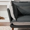 Oversized Hooked Edge Yarn Armchair Accent Chair with Reversible Cushions and High Foot Support for Living Room - 3 of 4