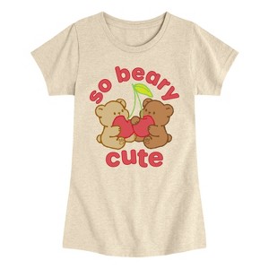 Girls' - Instant Message - So Beary Cute -Youth Girls Short Sleeve T-Shirt Fitted Short Sleeve Graphic T-Shirt - 1 of 4