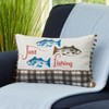The Lakeside Collection Fishing Themed Embroidered Accent Pillows - 2 of 4