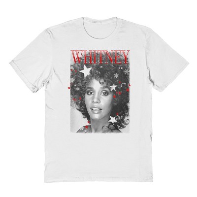 Whitney Houston Men's Stars And Snow Short Sleeve Graphic Cotton T-Shirt