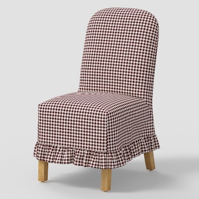 Replacement Ruffled Slipcover Only for Rounded Back Dining Chair in Micro Gingham Berry - Threshold™