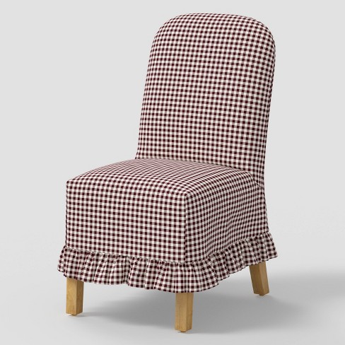 Rounded Back Slipcovered Dining Chair with Ruffle - Threshold™ - image 1 of 4