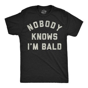 Mens Funny T Shirts Nobody Knows Im Bald Sarcastic Hair Loss Graphic Novelty Tee For Men - Crazy Dog Men's T Shirt - 1 of 4
