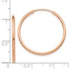 Black Bow Jewelry 1.5mm x 27mm 14k Rose Gold Polished Endless Tube Hoop Earrings - 4 of 4
