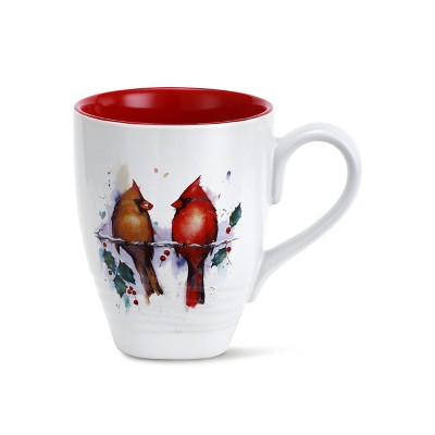 DEMDACO Two Cardinals and Holly Holiday Mug