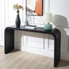 Wood Curved Waterfall-Style Console Table with Beaded Trim for Entryway, Hallway, Living Room, or Foyer - 3 of 4