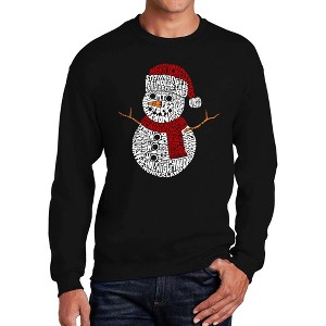 LA Pop Art Christmas Snowman - Men's Word Art Crewneck Sweatshirt - 1 of 4