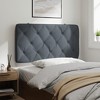 vidaXL Velvet Headboard Cushion-Dark Gray, Decorative Pillow Back, Hanging Design, Diamond Detail, Bedroom Comfort-40.2"x18.9" - 3 of 4