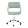 Sapphtopaz Modern Office Chair with Open Back Upholstered Height Adjustable Swivel Task Chair with Matel Base Vanity Chair for Home Office - 2 of 4