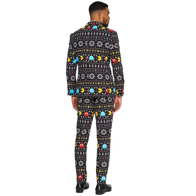 OppoSuits Men's Christmas Suit - Winter PAC-MAN - Black, 2 of 7