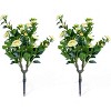 Acekool Set of  Artificial Topiary Ball Trees, UV-Resistant Faux Plants with Flowers, Metal Stakes, Indoor/Outdoor Decor - 2 of 4