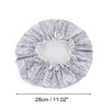 Unique Bargains Women's Small Flower Bath Cap Purple Green 1 Pc - 2 of 3
