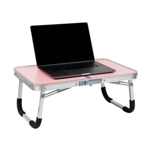 Folding Lap Tray Desk Pink - Mind Reader: Portable Foldable Lap Desk for Laptop & Eating, MDF & Aluminum, No Assembly Required - 1 of 4