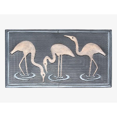 A1HC Flamingo Welcome Door Mat 18"x30", Outdoor Rubber Entrance Mat with Non-Slip Backing