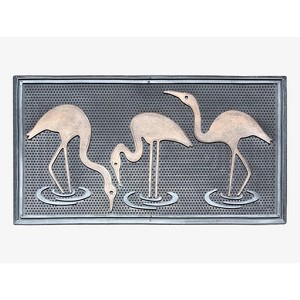 A1HC Flamingo Welcome Door Mat 18"x30", Outdoor Rubber Entrance Mat with Non-Slip Backing - 1 of 4