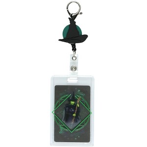 Wicked Retractable Reel Lanyard Hard Plastic ID Badge Holder Elphaba Witch Hat Keychain Multicolored - 1 of 4
