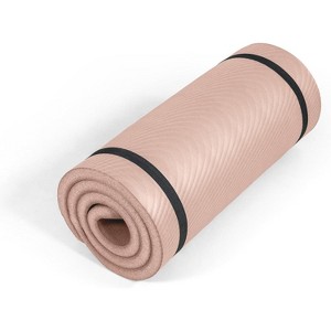 Extra Thick 1-Inch Yoga Mat, High Density Non-Slip Exercise Mat with Strap for Home Gym, Pilates, Workouts, Multiple Size Options - 1 of 4