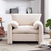 Vynxaria 22.8 Inch Modern Accent Chairs, Gray PU Corduroy Recliners with Footrests, Ideal for Bedroom and Living Room - 2 of 4
