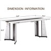 70.9" Modern Rectangular Dining Table for 8,Marble-Look Waterproof Top for Large Kitchen or Dining Room Table–The Pop Home - 4 of 4