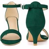 BLISSFUL STEP Women's Open Toe Ankle Strap Kitten Heels Sandals - 2 of 4
