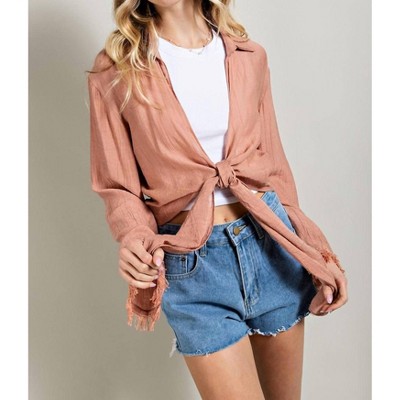 Women's Fringe Sleeve Front Tie Bolero - GiGiO M