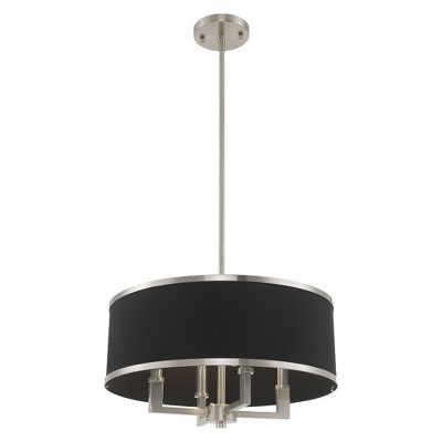 Brushed Nickel 4-Light Indoor/Outdoor Drum Chandelier