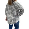 Women's Plaid Long Sleeve Button Up Shirt - White Birch - 2 of 3