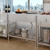 Stainless Steel Kitchen Sink, Drop-in Utility Sink Free Standing Double Bowl with Cold and Hot Water Pipe for Restaurant Kitchen - 3 of 4