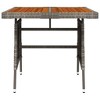 vidaXL Patio Table Gray 27.6 inches x27.6 inches x28.3 inches  Poly Rattan & Solid Acacia Wood - 3 of 4