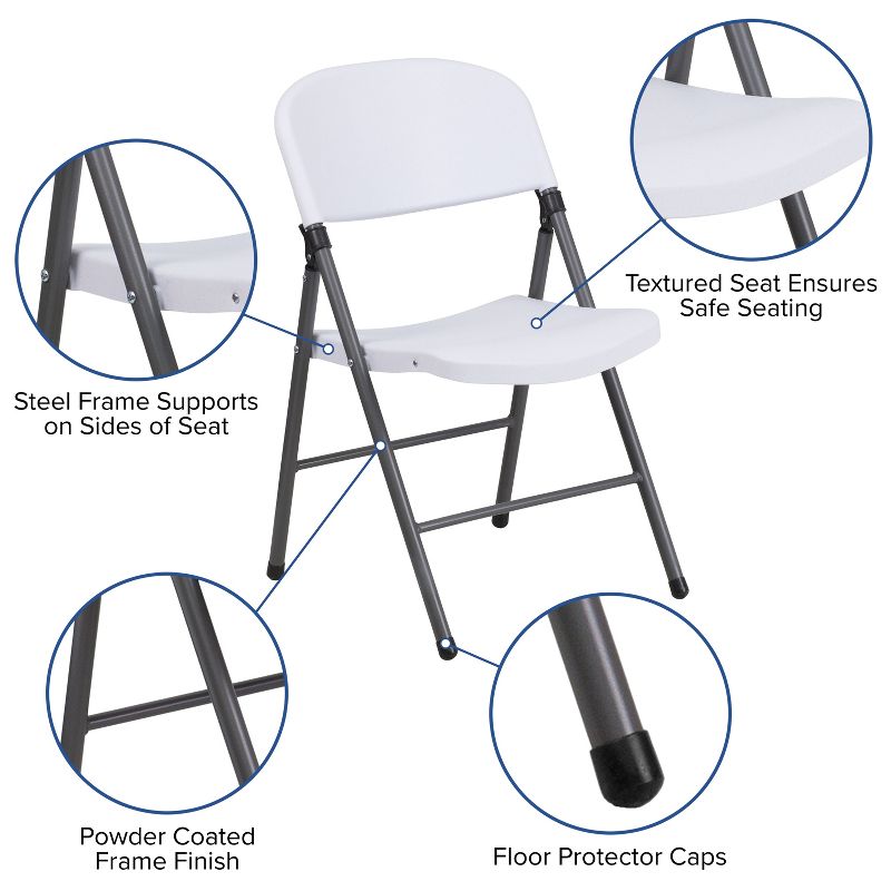 Emma and Oliver 2 Pack Home & Office 330 lb. Capacity Foldable Plastic Chair, 4 of 12