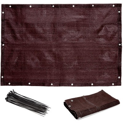 Farmlyn Creek 2 Pack Outdoor Privacy Fence Screen with Zip Ties for Patio and Balcony, Brown, 3 x 4 In