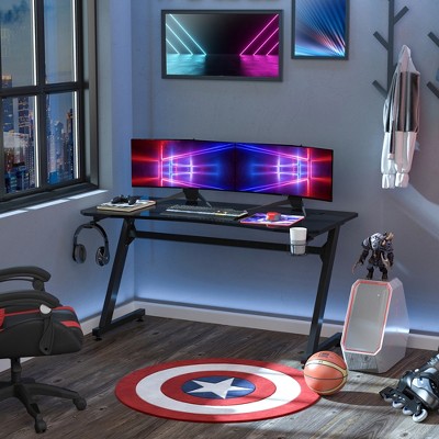 Homcom 55" Gaming Desk Home Office Computer Desk Gamer Workstation With