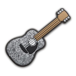 Crocs Jibbitz Sparkly Silver Guitar Shoe Charm | Jibbitz for Crocs - 1 of 3