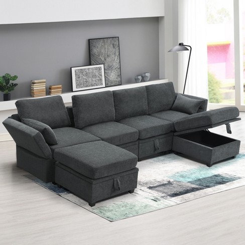 Chenille deals sleeper sectional