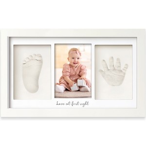 KeaBabies Baby Hand and Foot Print Kit, Duo Baby Picture Frame for Newborn, Baby Keepsake Frames (Alpine White) - 1 of 4