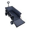 DSVIMOY 300L Collapsible Folding Wagon, Extra Long Collapsible Wagon with Tailgate for Garden Sports Camping, Black&Gray, 49.02"*22.05"*35.04" - 2 of 4