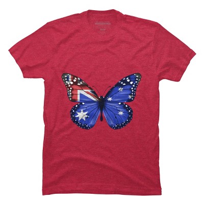 Men's Design By Humans Butterfly Flag Of Australia By GiftsIdeas T-Shirt