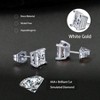 5 Pairs Princess Cut Cubic Zirconia Stud Earrings for Women/Men - 18K Gold Plated Hypoallergenic 3 - 7mm Square Clear CZ Earring Set - 3 of 4
