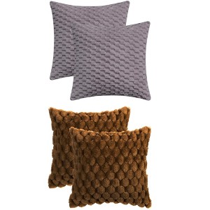 REGALWOVEN 4 Pcs Solid Soft Throw Pillow Covers for Sofa Couch 16" x 16" - 1 of 4