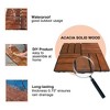 Acacia Wood Interlocking Deck Tiles Checker Pattern, 12" x 12" Square Brown Acacia Hardwood Outdoor Flooring for Patio, Bancony, Pool Side - 2 of 4