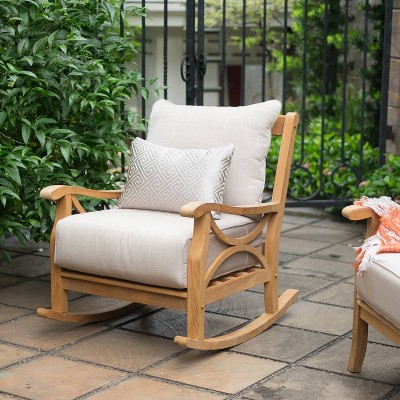 Outdoor rocking outlet chair teak