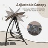 Okak Elegent Patio Swing with 2/3 Seats, Porch Swing with Adjustable Canopy and Durable Steel Frame, Outdoor Swing for Garden, Backyard - 4 of 4