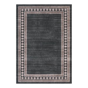 Modern Geometric Area Rug Washable Low Pile Large Soft Carpet, Diamond Border Accent Rugs for Living Room Bedroom. - 1 of 4