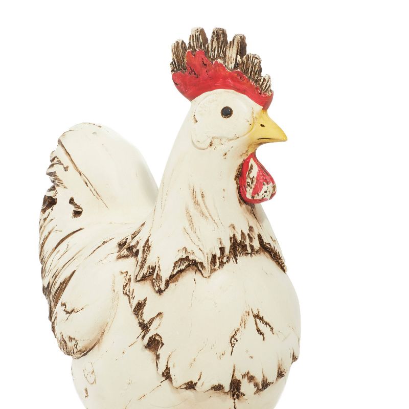 12&#34; x 11&#34; Magnesium Oxide Farmhouse Rooster Garden Sculpture White - Olivia &#38; May, 5 of 11
