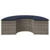 vidaXL - Patio Footstool with Cushion/Outdoor Ottoman Furniture - Gray Poly Rattan/Navy Blue Polyester Cushion - Garden, Patio, 20.5" x 29.1" x 15.7" - 4 of 4