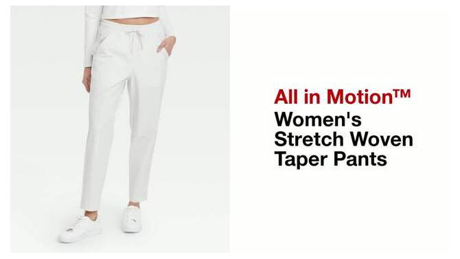 Women's Stretch Woven High-Rise Taper Pants - All In Motion™, 2 of 13, play video