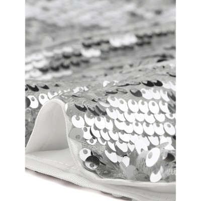 Allegra K Women's Sequin 3/4 Sleeve Open Front Party Shiny Glitter Sparkly Jacket Silver Small — фото 5