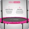 HolaHatha Portable Foldable Mini Trampoline Fitness Rebounder with 5 Level Adjustable Handle, Supports up to 440 Pounds, 48-Inch, Pink - 4 of 4